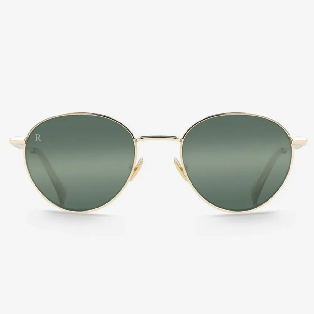 Raen Andreas Light Gold round Unisex Aviator sunglasses